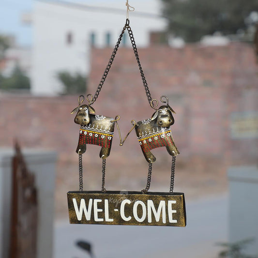 Rustic Charm Welcome Cow Figurine