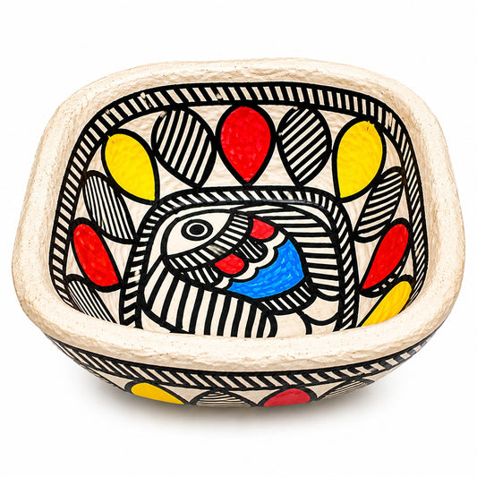 Madhubani Fish Bowl – Multipurpose Decorative Utility Bowl | Mithila Folk Art | SatrangiIndia