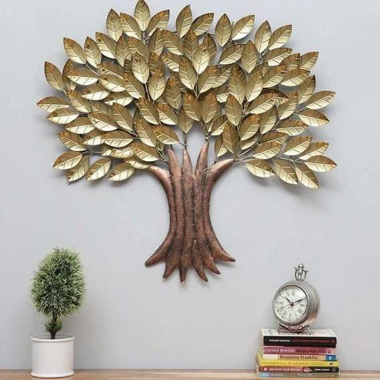 Golden Tree Wall Art-Luxurious Metallic Tree Design for Elegant Home Decor