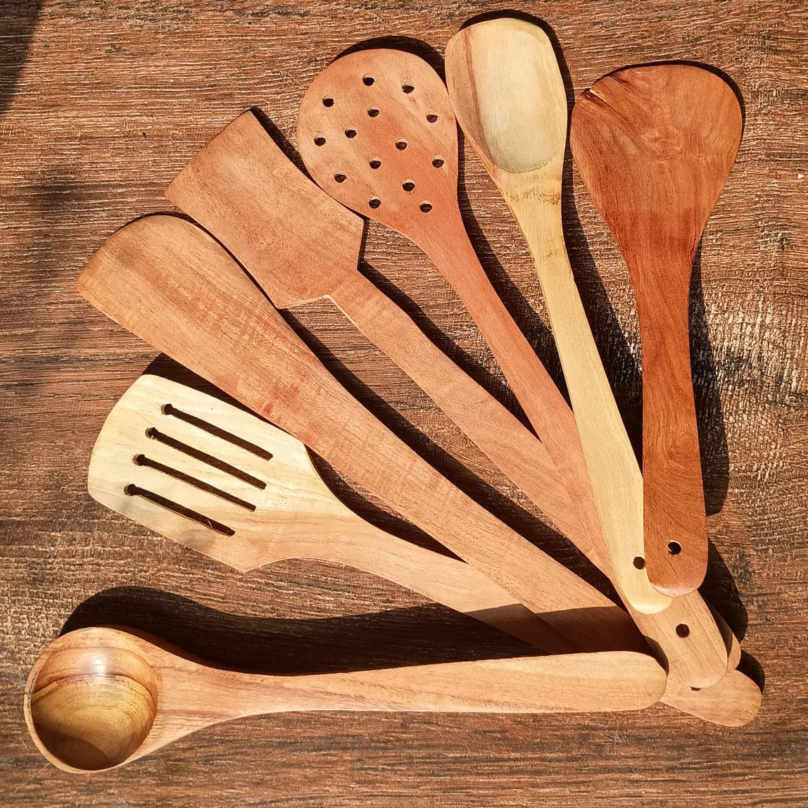 Wooden Neem Spatula set of 7