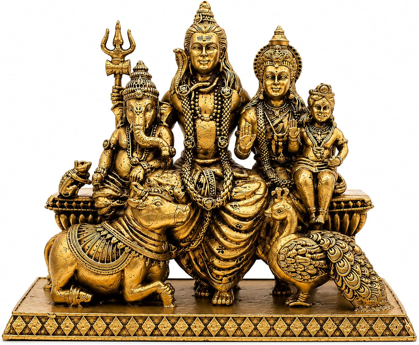 Handcrafted Brass Shiv Parivaar Idol | Premium Brass Statue | SatrangiIndia